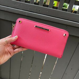 Rebecca Minkoff Hot Pink Full Zip Wallet with Studs LIKE NEW!